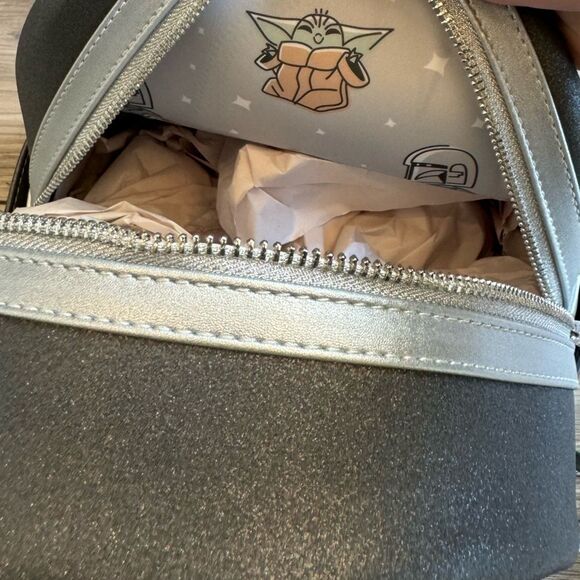 NWT Loungefly | 2024 Disney Parks Star Wars Mandalorian and Grogu Mini Backpack - Picture 10 of 11